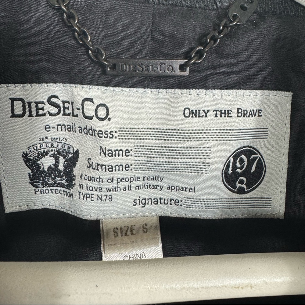 Diesel Wittor Trim‎ Fit Black Peacoat Coat Double Breasted Black Mens small H - Picture 10 of 13